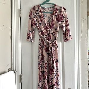 Pink blush stretchy maxi dress